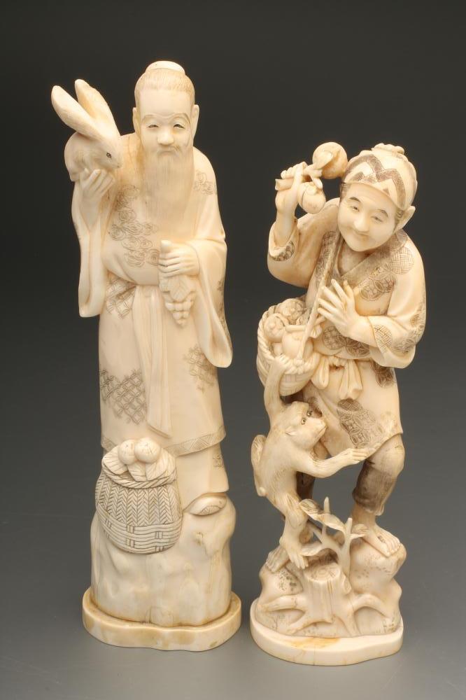 TWO JAPANESE IVORY OKIMONO Image
