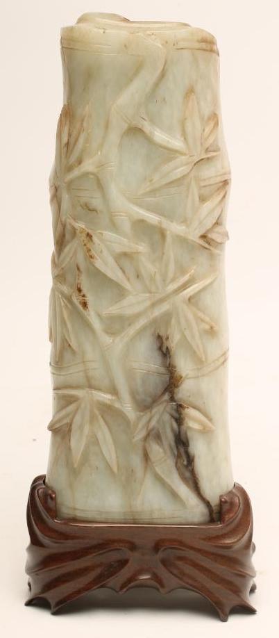 A JADE PANEL carved in relief with bamboo Image