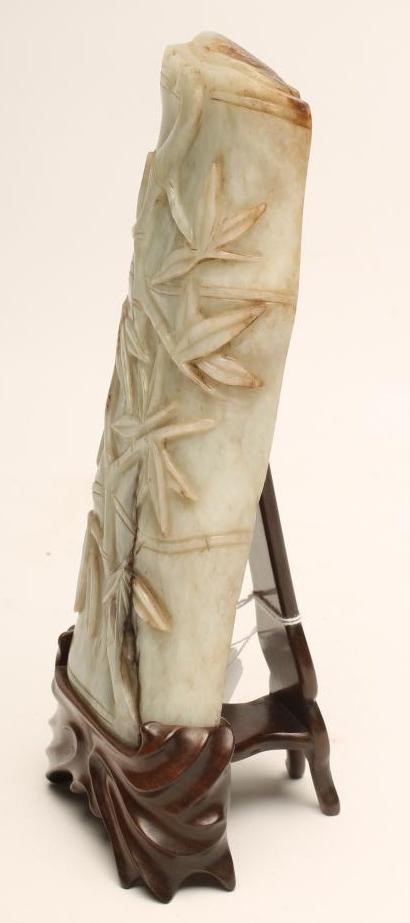 A JADE PANEL carved in relief with bamboo Image