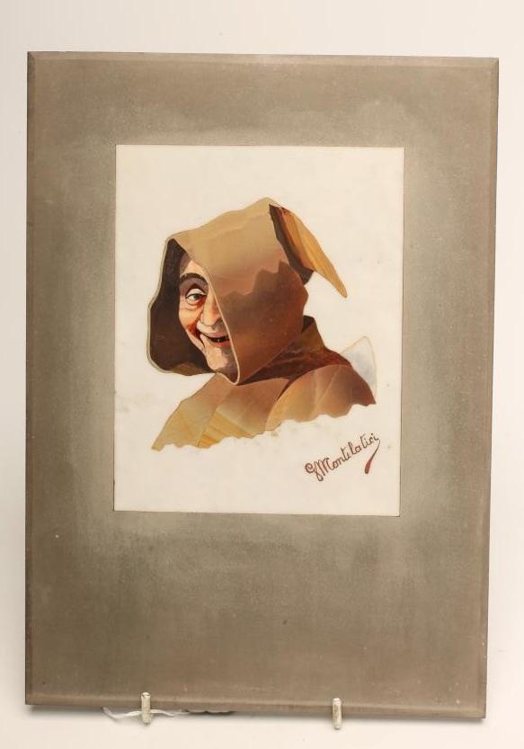 GUISEPPE MONTELATICI - a late 19th century Florentine pietra dura panel depicting a vignette head Image