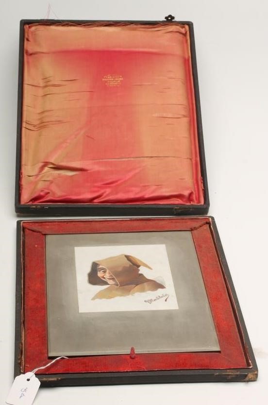 GUISEPPE MONTELATICI - a late 19th century Florentine pietra dura panel depicting a vignette head Image