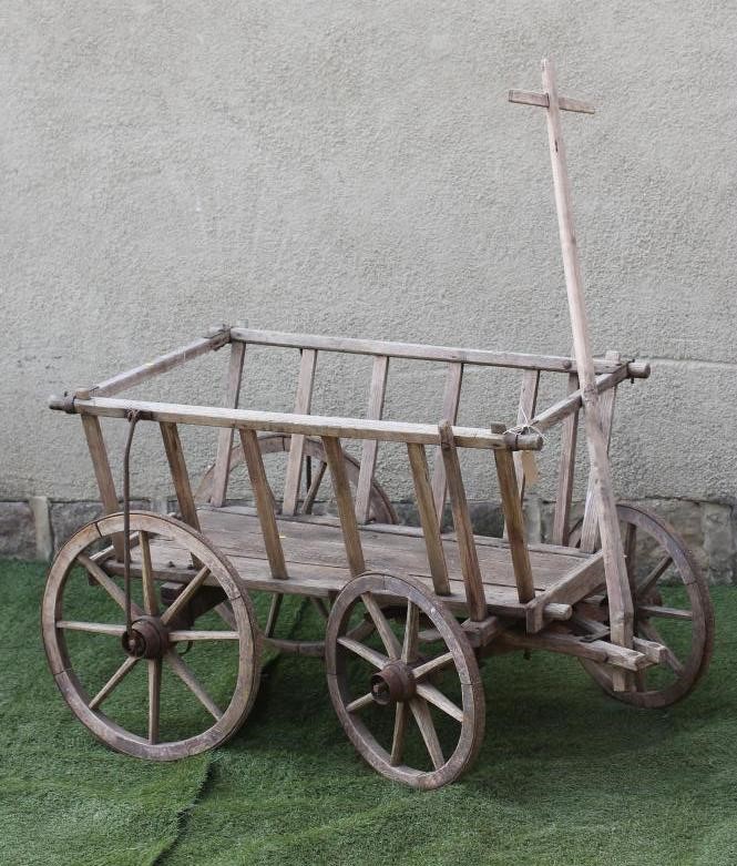 AN  IRON BOUND OAK DOG CART Image