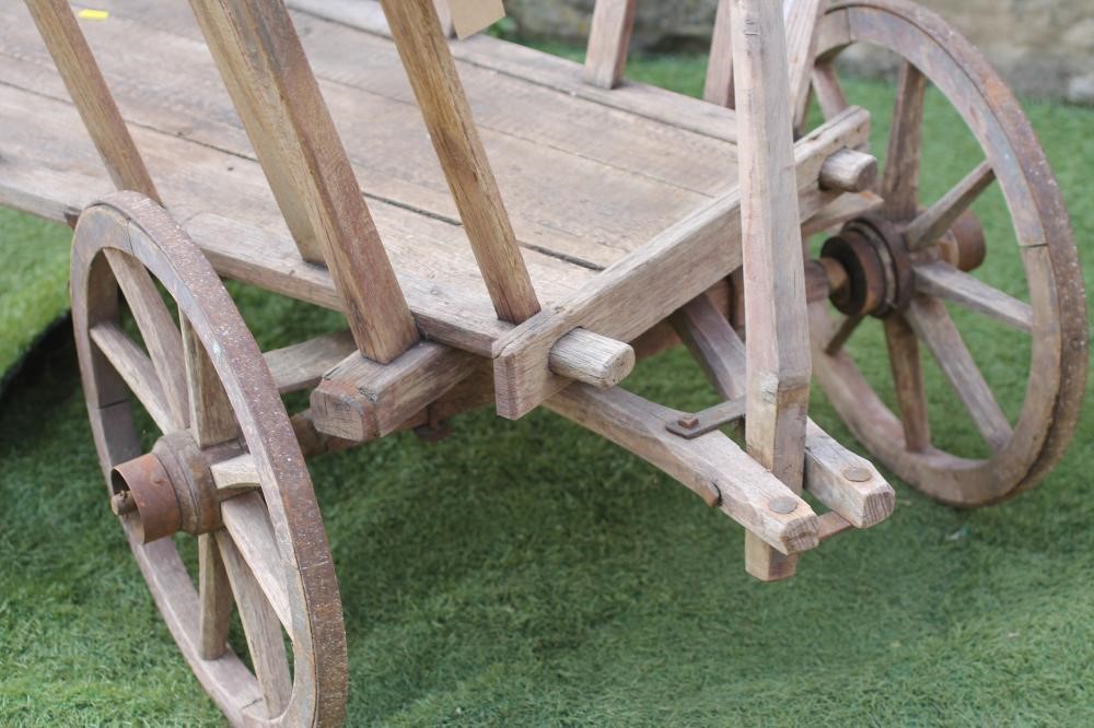 AN  IRON BOUND OAK DOG CART Image