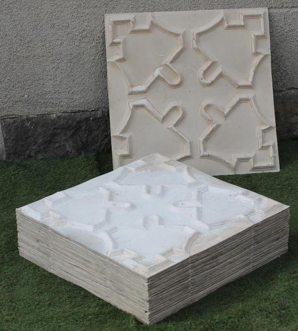A QUANTITY OF MOULDED CARD CEILING TILES Image