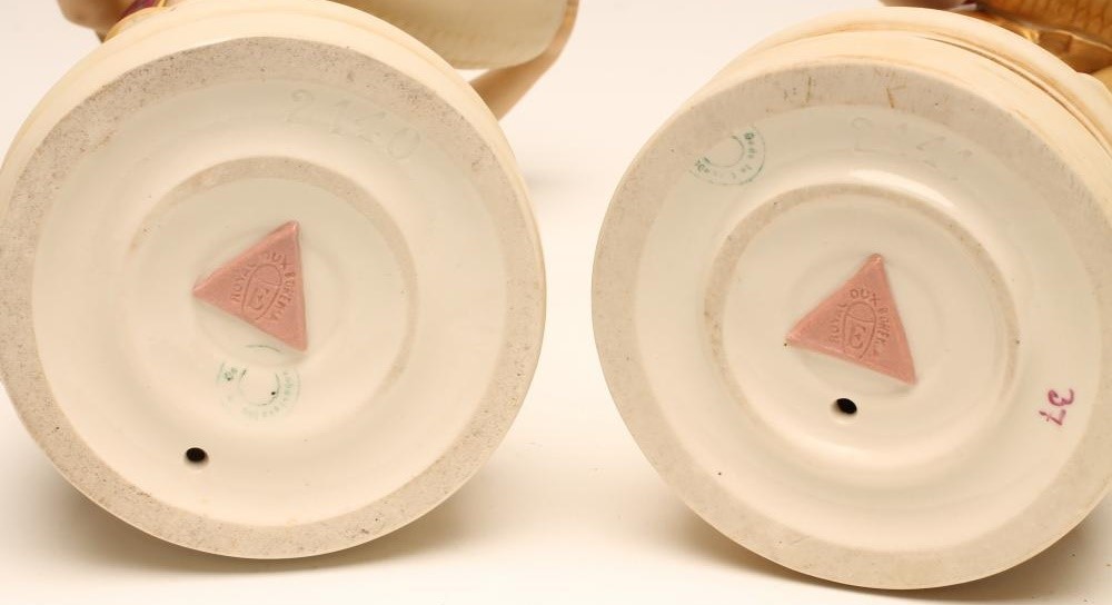 A PAIR OF ART NOUVEAU ROYAL DUX BISQUE PORCELAIN FIGURES Image