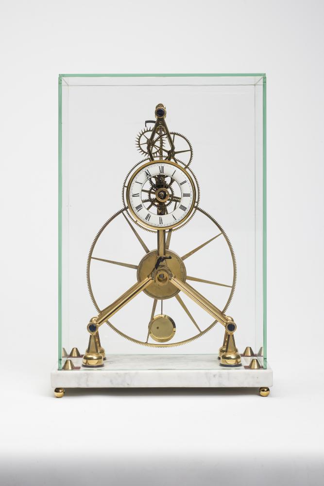 A "GREAT WHEEL SKELETON CLOCK" by Sinclair Harding Image