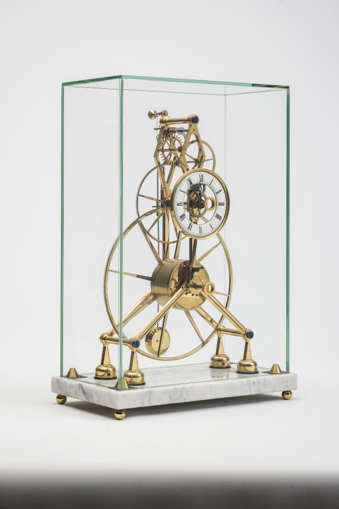 A "GREAT WHEEL SKELETON CLOCK" by Sinclair Harding Image