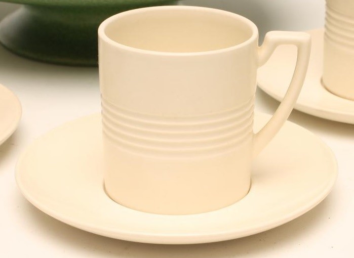 A KEITH MURRAY FOR WEDGWOOD "MOONSTONE" COFFEE SERVICE Image