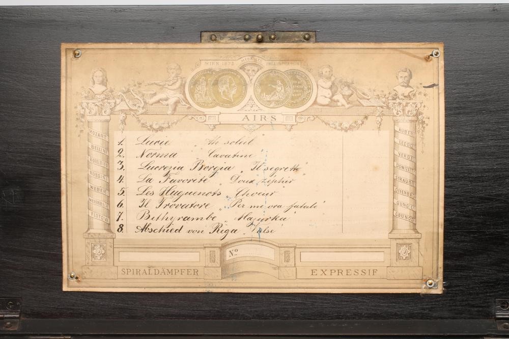 A SWISS "SPIRALDAMPHER EXPRESSIF" MUSICAL BOX stamped 51769 Image