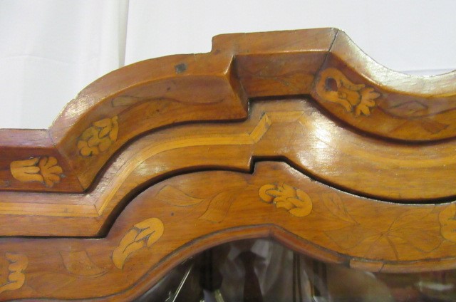 A DUTCH FLORAL MARQUETRY DISPLAY CUPBOARD Image