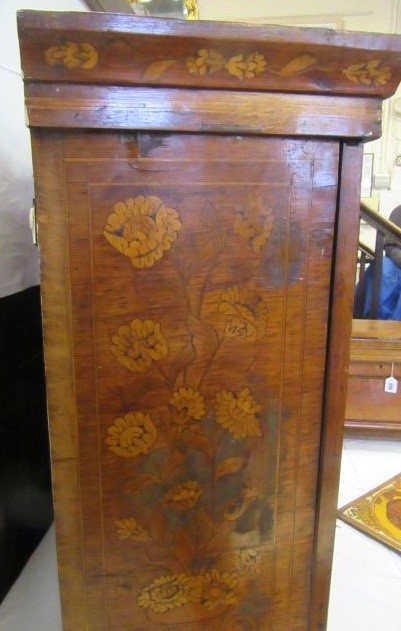 A DUTCH FLORAL MARQUETRY DISPLAY CUPBOARD Image