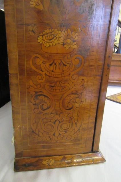 A DUTCH FLORAL MARQUETRY DISPLAY CUPBOARD Image