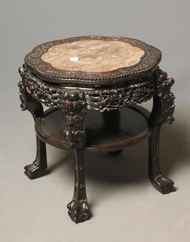 A CHINESE PADOUK WOOD FISH BOWL STAND Image