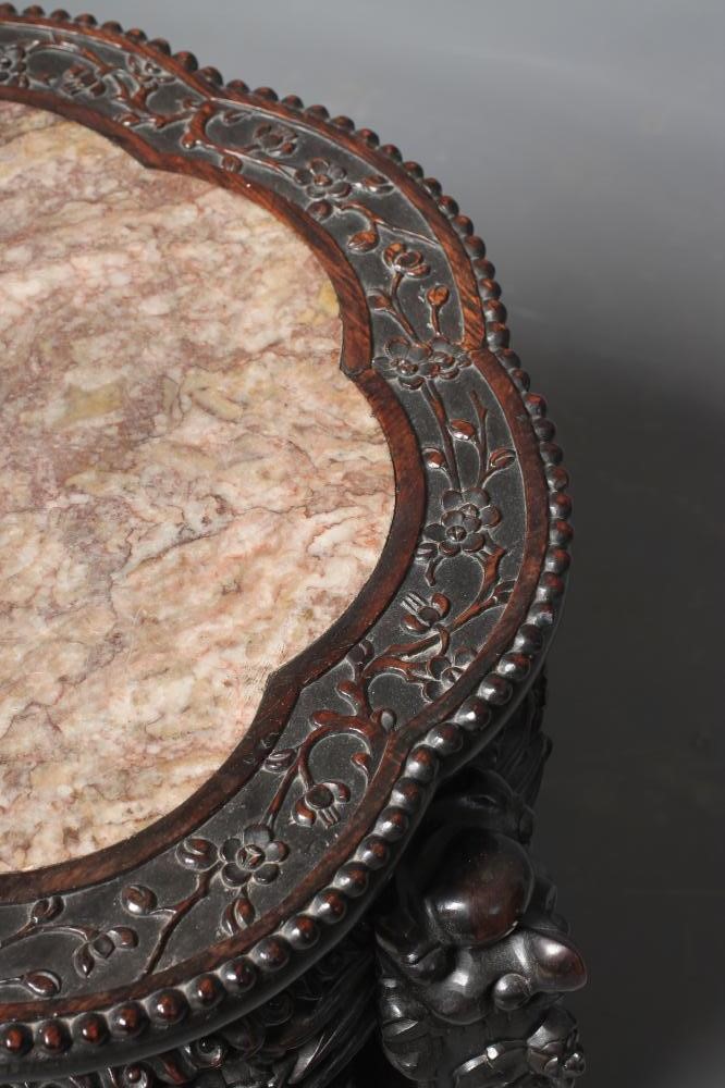 A CHINESE PADOUK WOOD FISH BOWL STAND Image