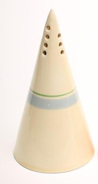 A CLARICE CLIFF WILKINSON POTTERY CONICAL SUGAR SIFTER Image