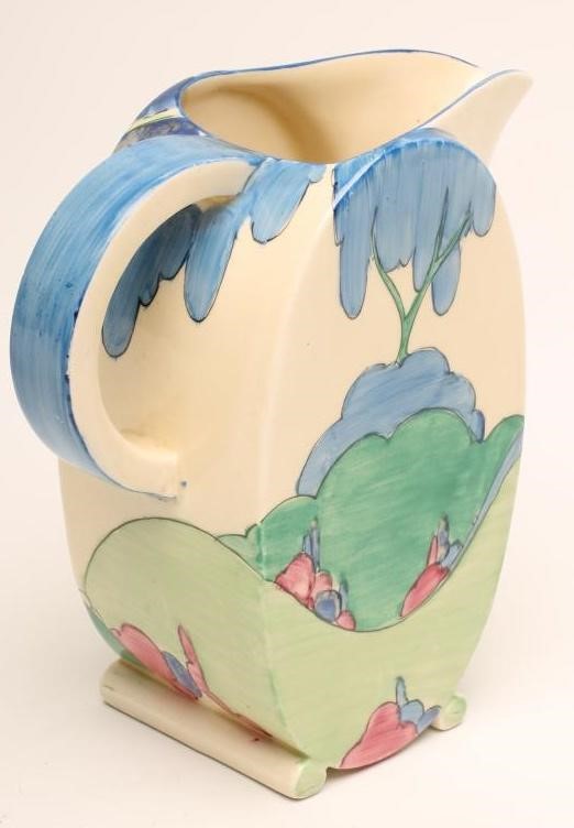 A CLARICE CLIFF NEWPORT POTTERY BIZARRE "BONJOUR" JUG Image