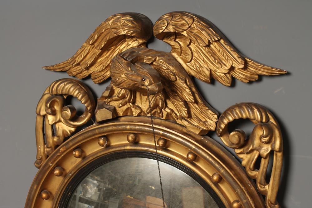 A REGENCY CONVEX MIRROR Image