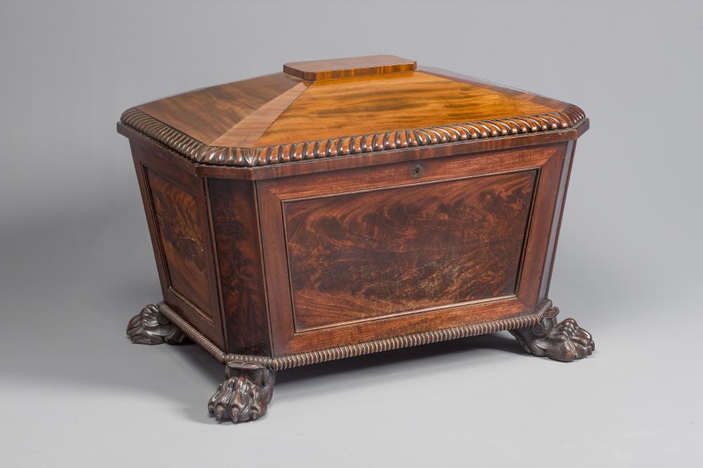 A REGENCY MAHOGANY CELLARETTE of sarcophagus form Image