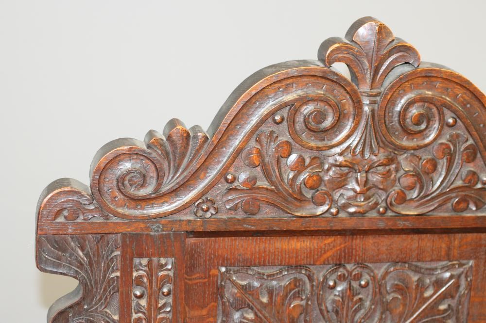 A PAIR OF JOINED OAK ARMCHAIRS in the 17th century style Image