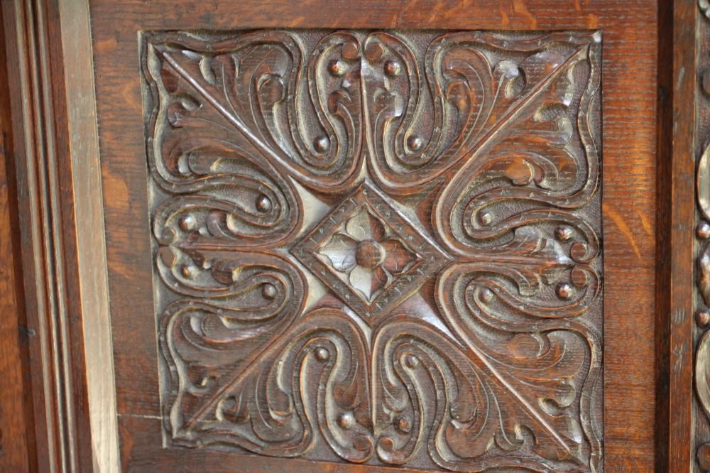 A PAIR OF JOINED OAK ARMCHAIRS in the 17th century style Image