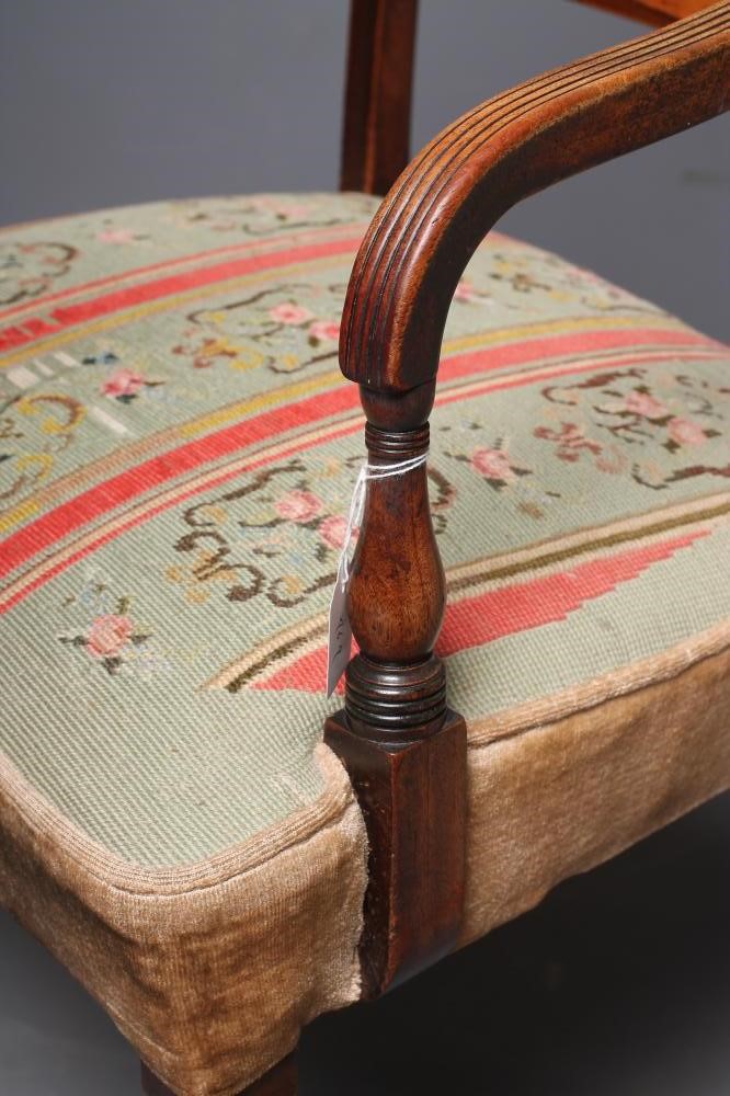 A GEORGIAN MAHOGANY DINING ELBOW CHAIR Image