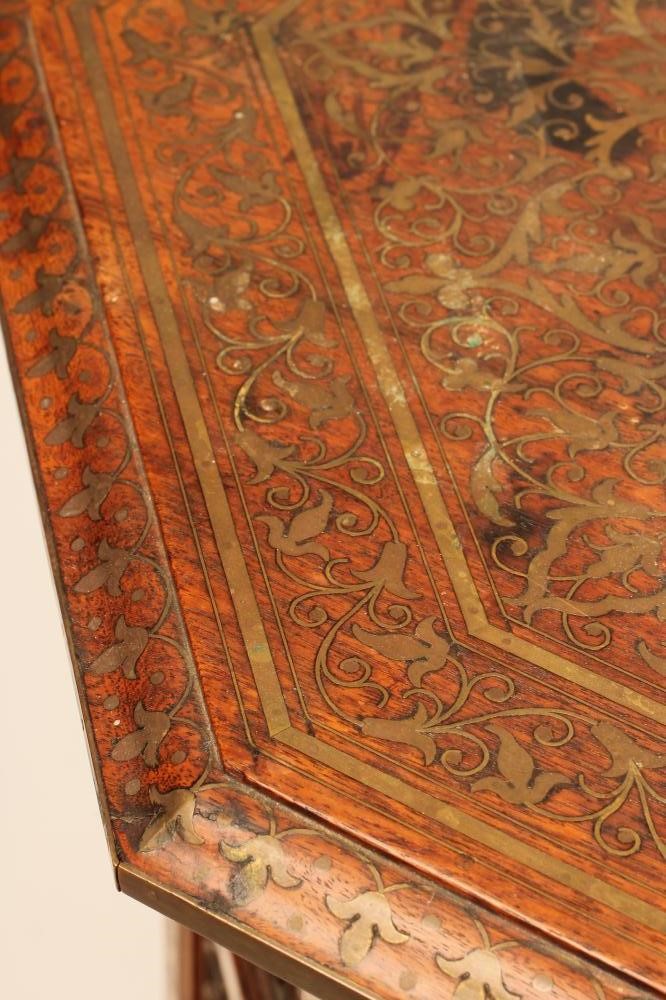 AN ANGLO INDIAN HARDWOOD FOLDING OCCASIONAL TABLE Image