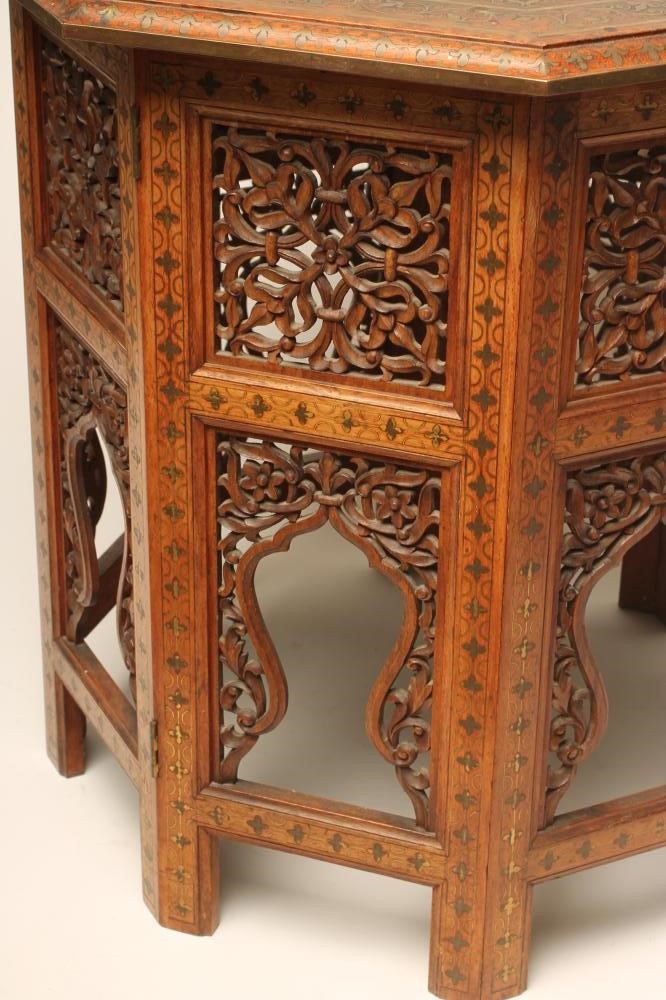 AN ANGLO INDIAN HARDWOOD FOLDING OCCASIONAL TABLE Image