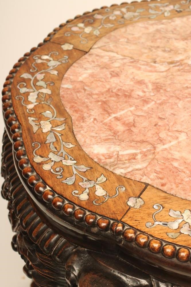 A CHINESE PADOUK WOOD FISH BOWL STAND Image