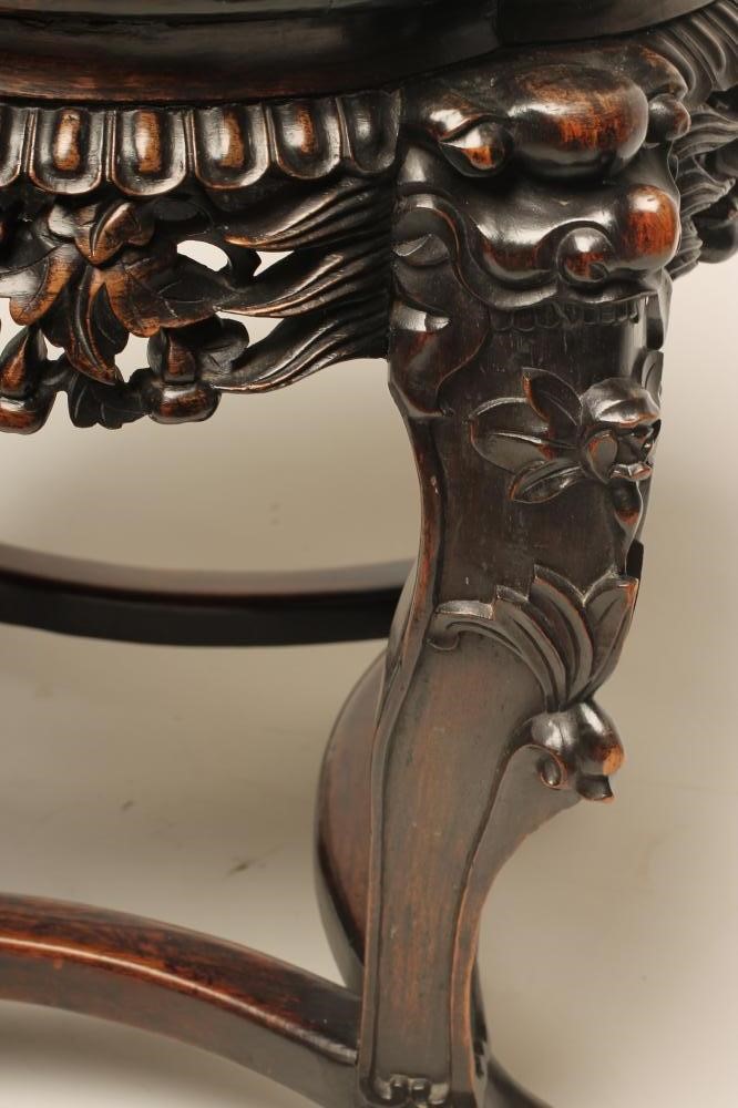 A CHINESE PADOUK WOOD FISH BOWL STAND Image