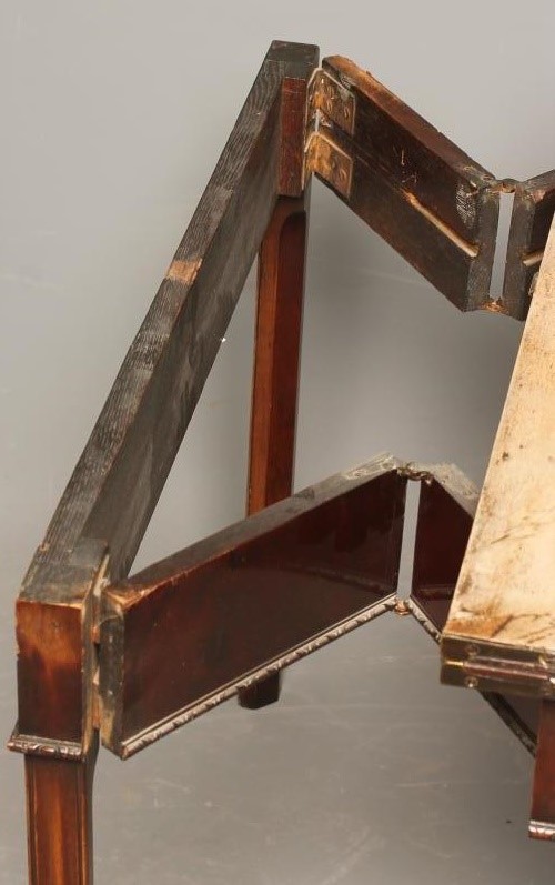 A GEORGIAN MAHOGANY CONCERTINA ACTION FOLDING CARD TABLE Image