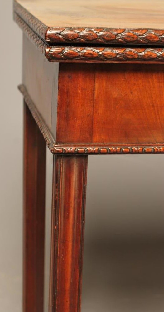 A GEORGIAN MAHOGANY CONCERTINA ACTION FOLDING CARD TABLE Image