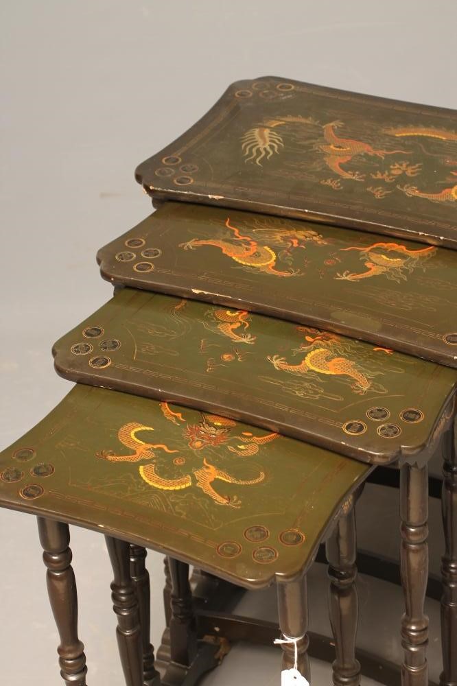 A CHINESE QUARTETTO NEST OF LACQUERED TABLES Image