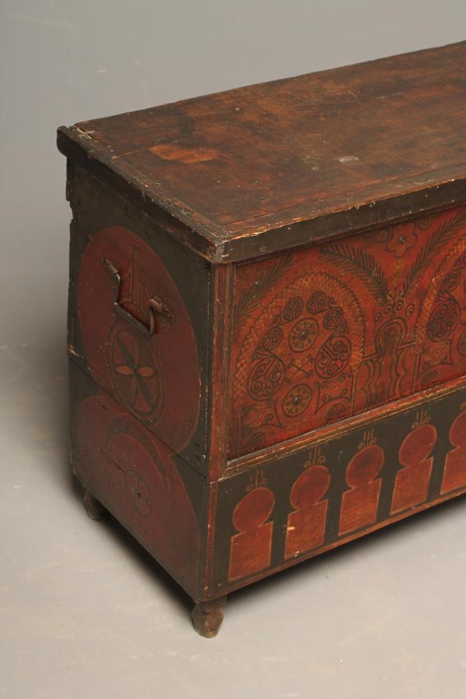 A MOROCCAN PAINTED PINE CHEST Image