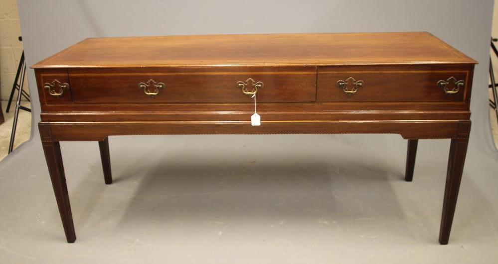 A MAHOGANY SIDE TABLE made from a Georgian square piano Image