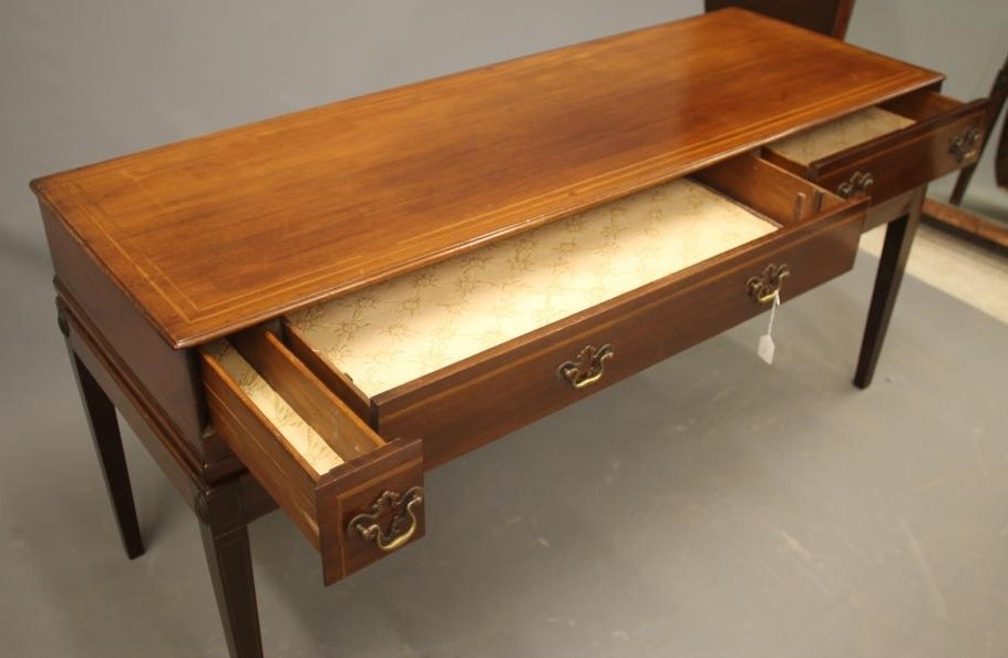 A MAHOGANY SIDE TABLE made from a Georgian square piano Image