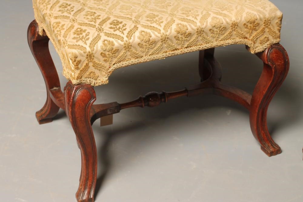 A WALNUT FRAMED STOOL Image