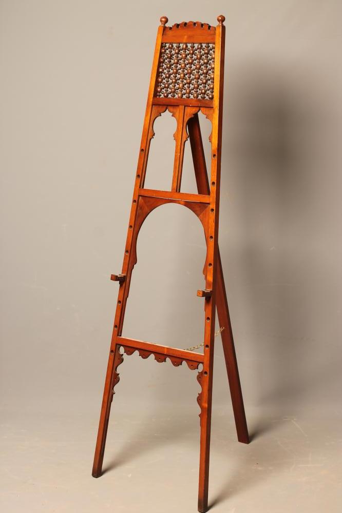 A LATE VICTORIAN MAHOGANY STUDIO EASEL of square tapering form Image