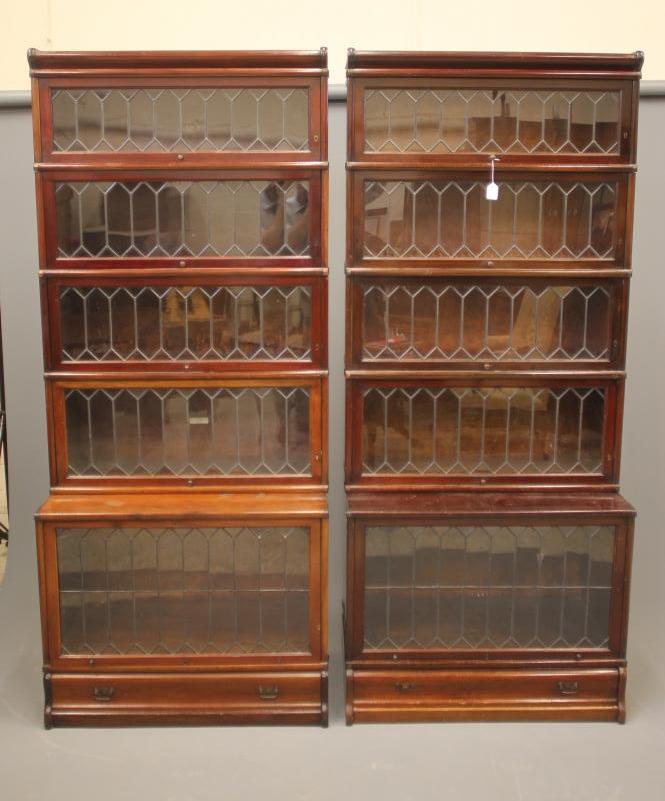 A PAIR OF GLOBE WERNICKE MAHOGANY SECTIONAL BOOKCASES Image