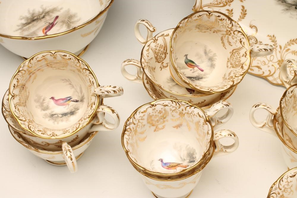 AN EARLY VICTORIAN CHINA PART TEA AND COFFEE SERVICE each piece centrally painted with a vignette of Image