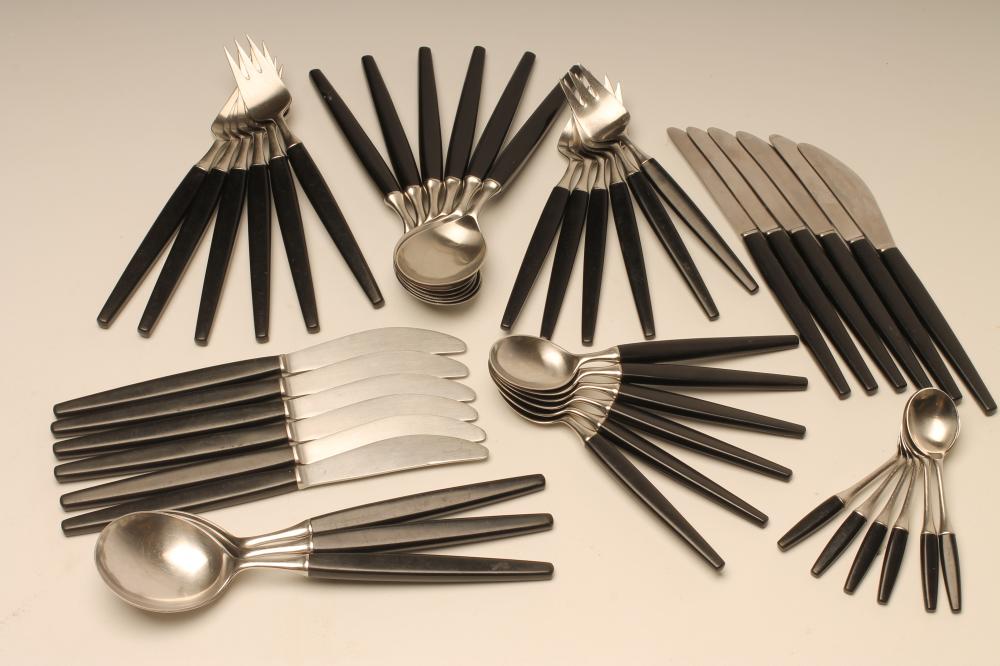 A DANISH LUNDTOFTE STAINLESS STEEL TABLE SERVICE Image