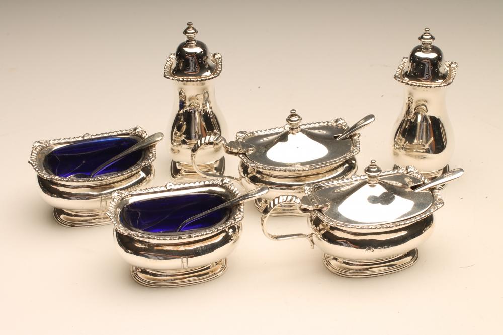 A SILVER COMPOSITE SIX PIECE CRUET Image