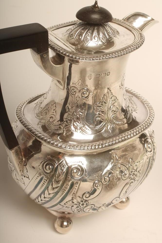 A LATE VICTORIAN FOUR PIECE SILVER TEA SERVICE Image