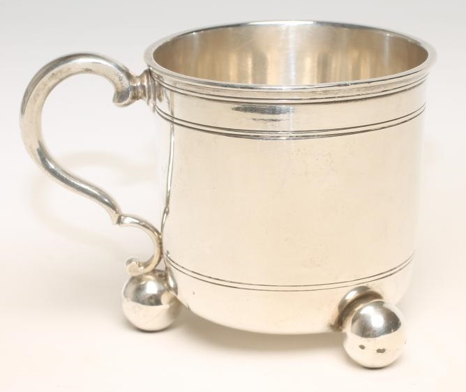 A LATE VICTORIAN SILVER CHRISTENING MUG Image