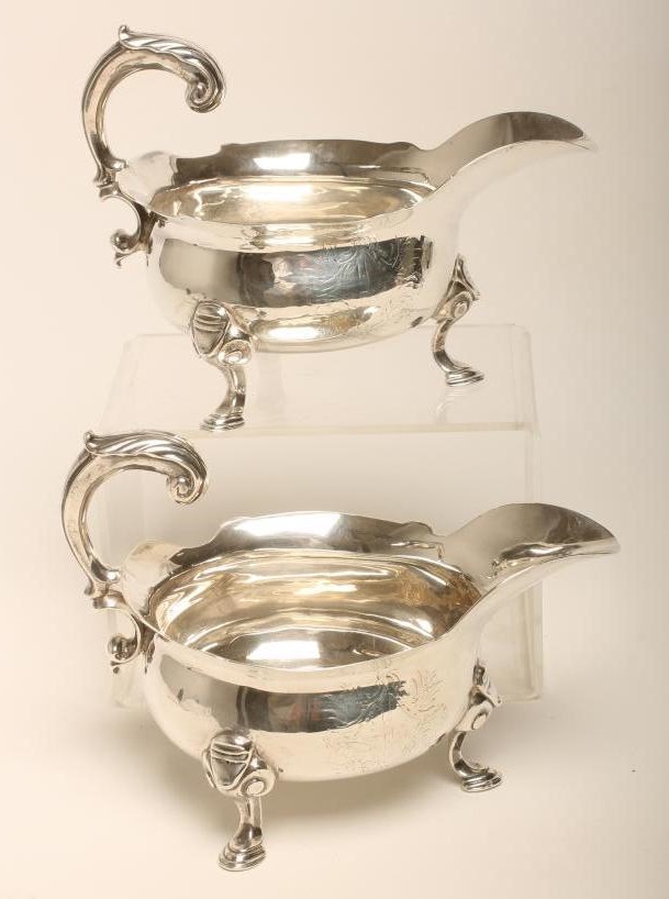 A PAIR OF GEORGE II SILVER SAUCEBOATS Image