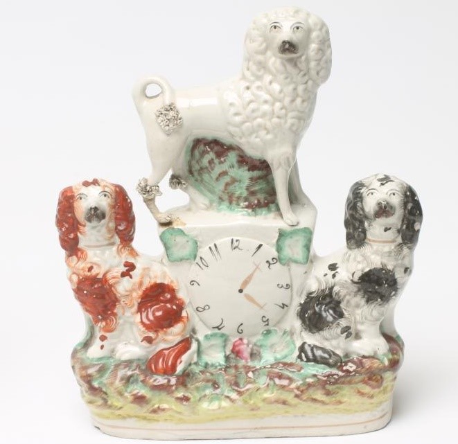 THREE STAFFORDSHIRE POTTERY FLATBACK FIGURES Image