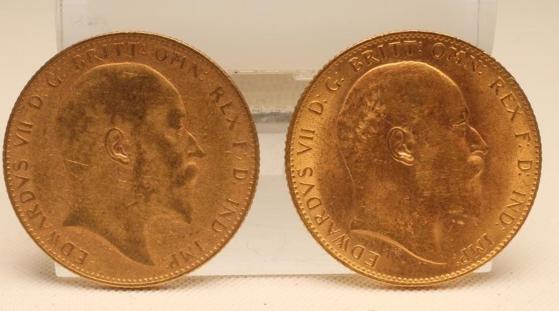 TWO EDWARD VII SOVEREIGNS Image