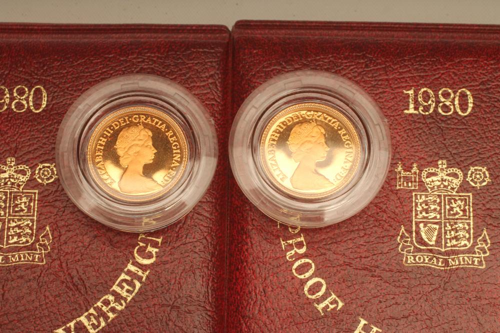 TWO ELIZABETH II PROOF HALF SOVEREIGNS Image