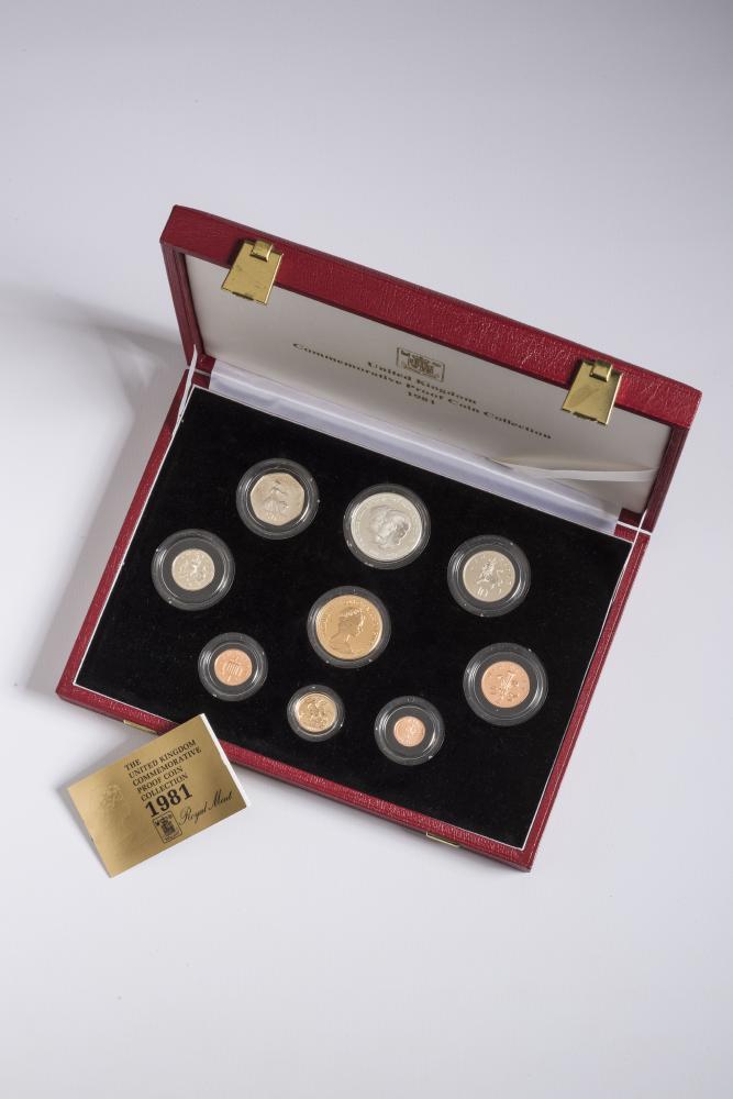 AN ELIZABETH II COMMEMORATIVE PROOF COIN COLLECTION Image