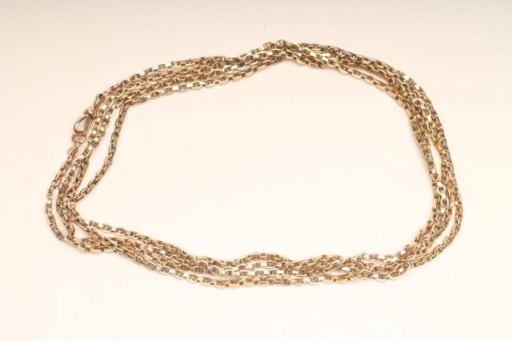 A 9CT GOLD GUARD CHAIN Image