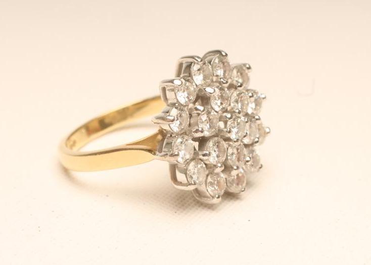 A DIAMOND CLUSTER RING Image